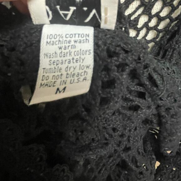 Vintage Black Crochet Dress Coverup Size Medium Cotton DAM American Concept VTG - Picture 4 of 4